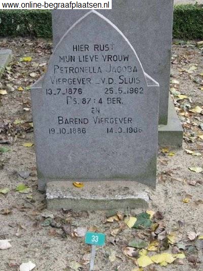 Barend Viergever 1886-1966 and Petronella van der Sluijs